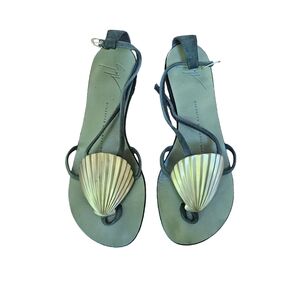 Giuseppe Zanotti gold seashell sandals